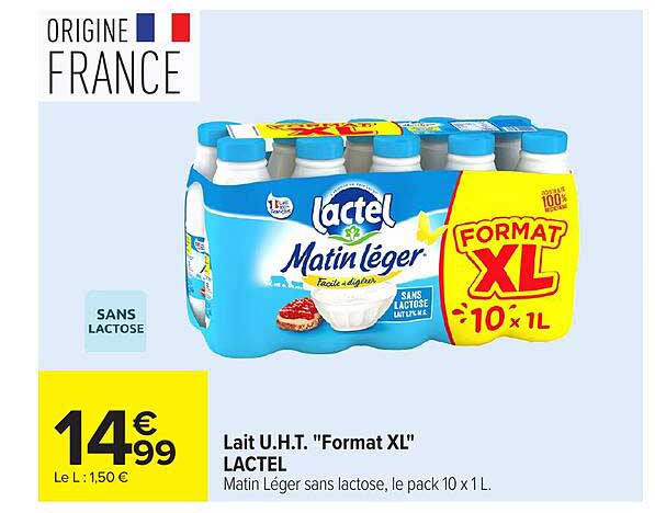 Lait U.H.T. "Format XL" LACTEL