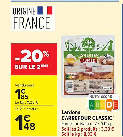 Lardons CARREFOUR CLASSIC'