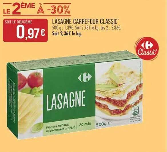 LASAGNE CARREFOUR CLASSIC'