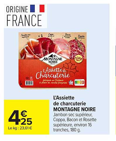 L'Assiette de charcuterie MONTAGNE NOIRE