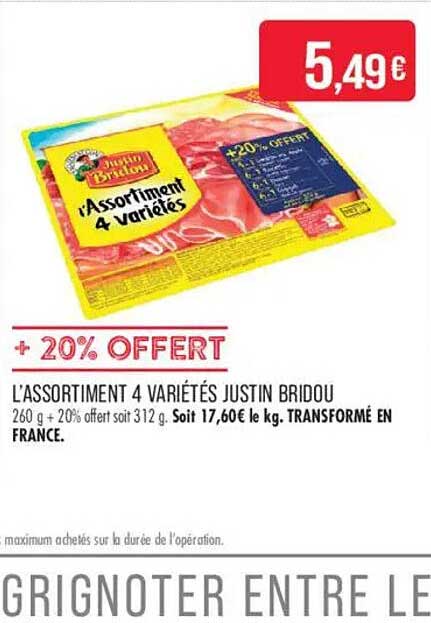 L'ASSORTIMENT 4 VARIÉTÉS JUSTIN BRIDOU