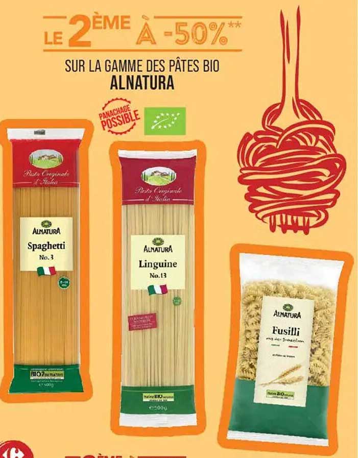LE 2ÈME À -50% SUR LA GAMME DES PÂTES BIO ALNATURA