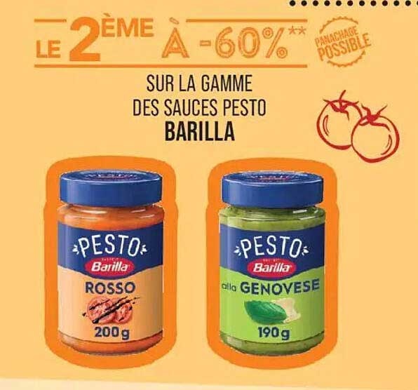 LE 2ÈME À -60% SUR LA GAMME DES SAUCES PESTO BARILLA