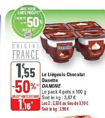 Le Liégeois Chocolat Danette D'ANONE