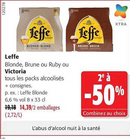 Leffe Blonde, Brune ou Ruby ou Victoria