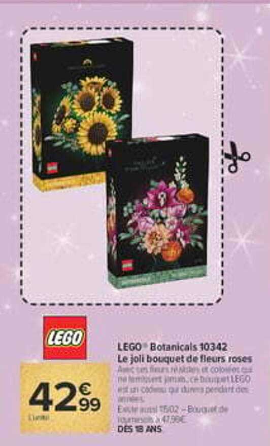 LEGO Botanicals 10342 Le joli bouquet de fleurs roses