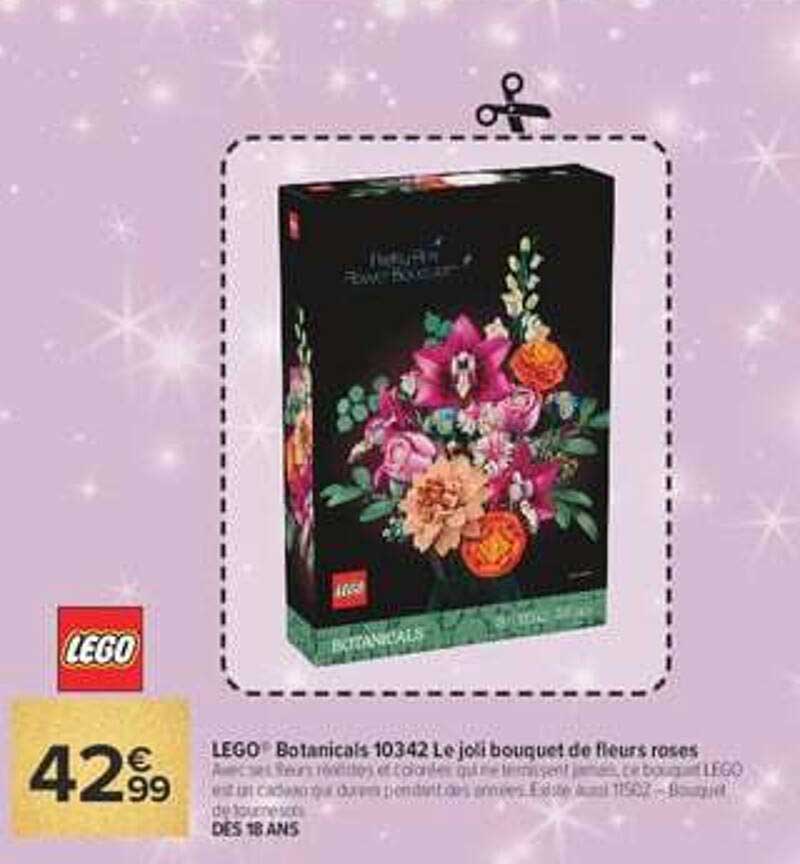 LEGO® Botanicals 10342 Le joli bouquet de fleurs roses
