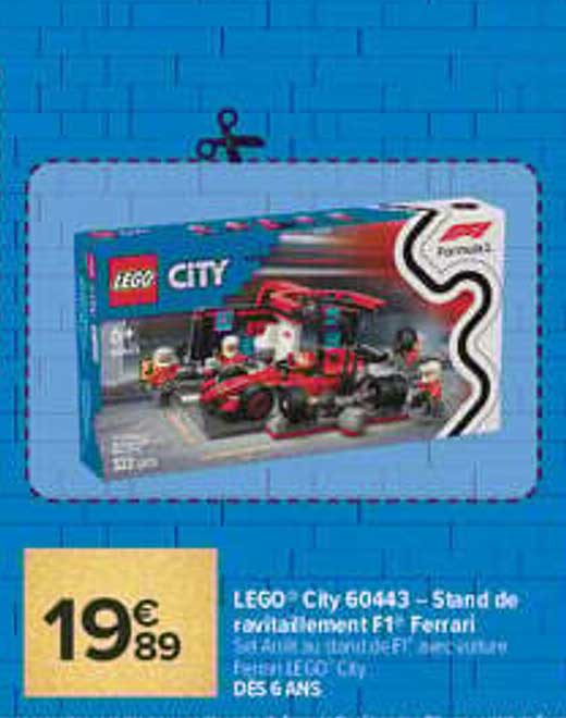 LEGO City 60443 – Stand de ravitaillement F1 Ferrari