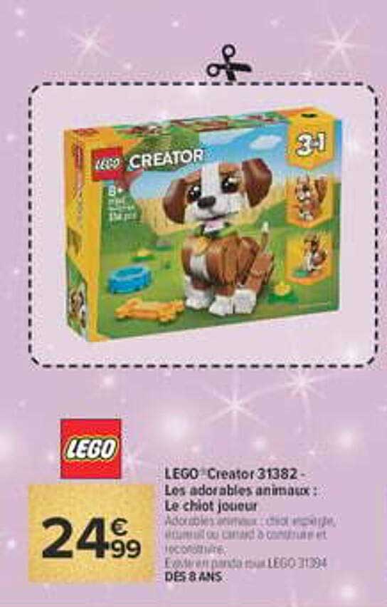 LEGO Creator 31382 - Les adorables animaux : Le chiot joueur