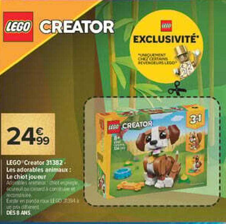 LEGO Creator 31382 Les adorables animaux : Le chiot joueur