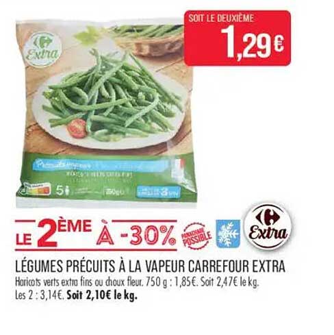 LÉGUMES PRÉCUITS À LA VAPEUR CARREFOUR EXTRA