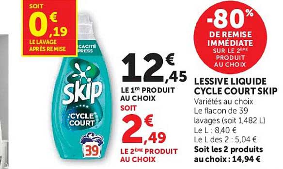 LESSIVE LIQUIDE CYCLE COURT SKIP