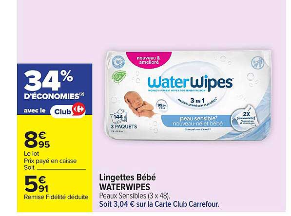 Lingettes Bébé WATERWIPES