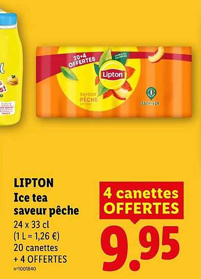 LIPTON Ice tea saveur pêche