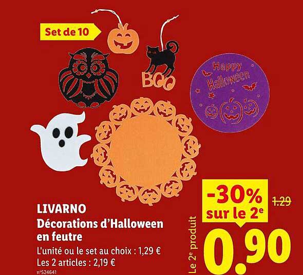 LIVARNO Décorations d’Halloween en feutre