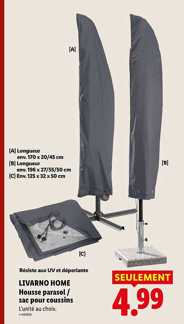 LIVARNO HOME Housse parasol / sac pour coussins