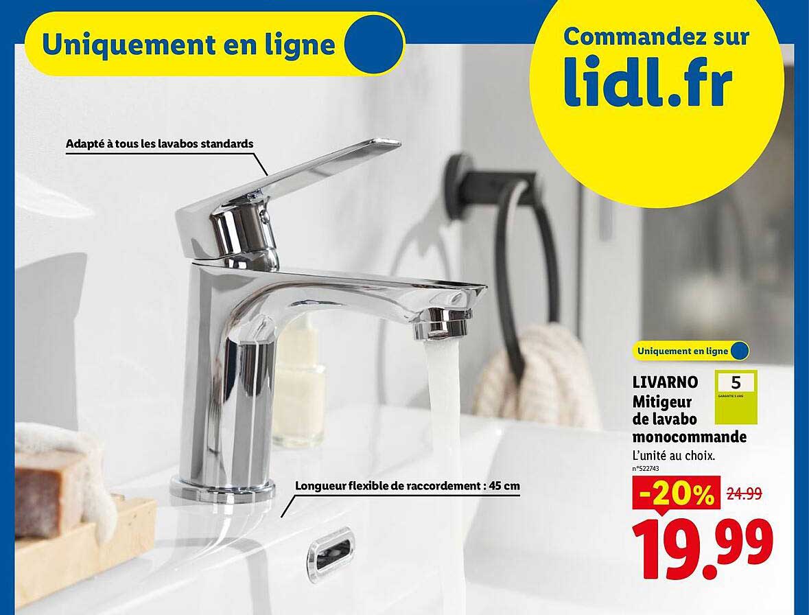LIVARNO Mitigeur de lavabo monocommande