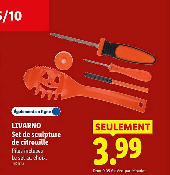 LIVARNO Set de sculpture de citrouille