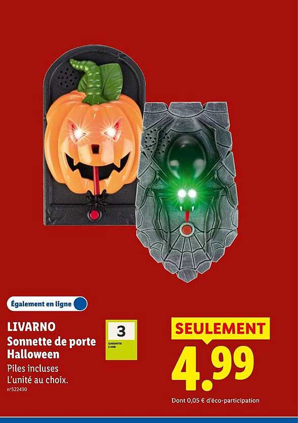 LIVARNO Sonnette de porte Halloween
