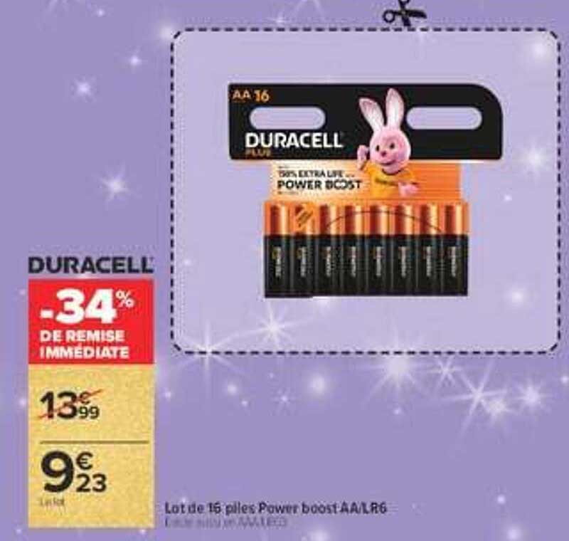 Lot de 16 piles Power boost AA/LR6