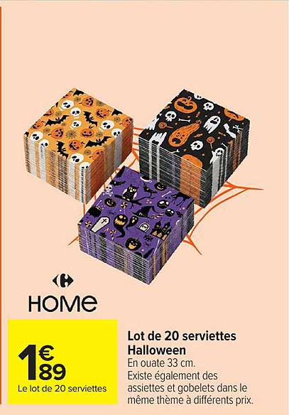 Lot de 20 serviettes Halloween