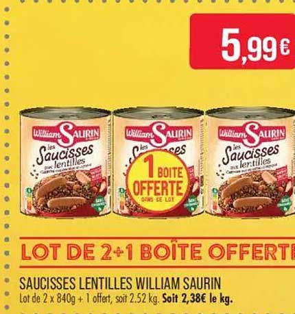 LOT DE 2+1 BOITE OFFERTE