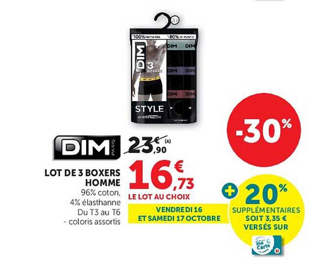 LOT DE 3 BOXERS HOMME