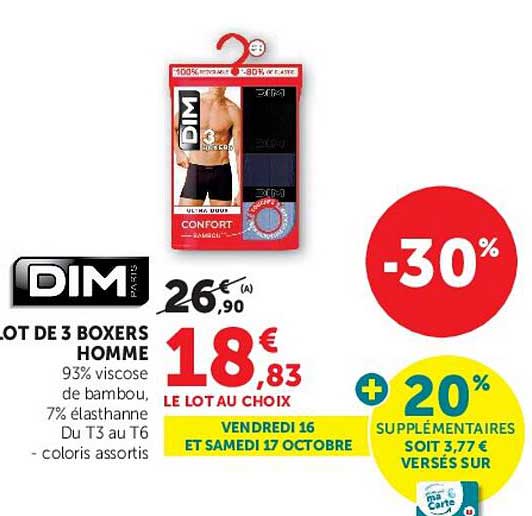 LOT DE 3 BOXERS HOMME