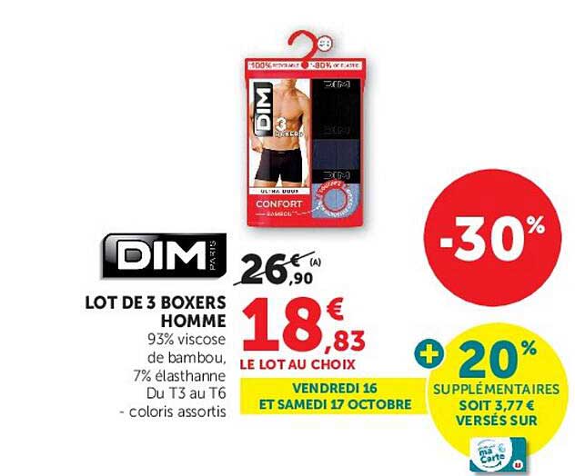LOT DE 3 BOXERS HOMME