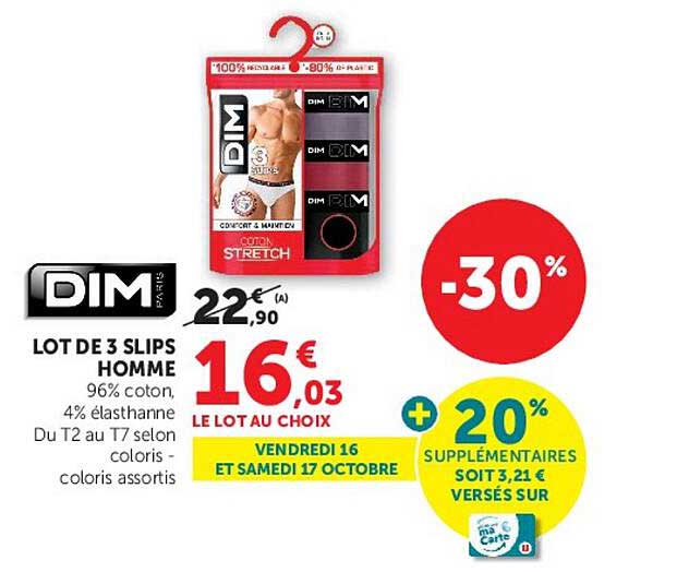 LOT DE 3 SLIPS HOMME