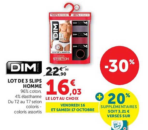 LOT DE 3 SLIPS HOMME
