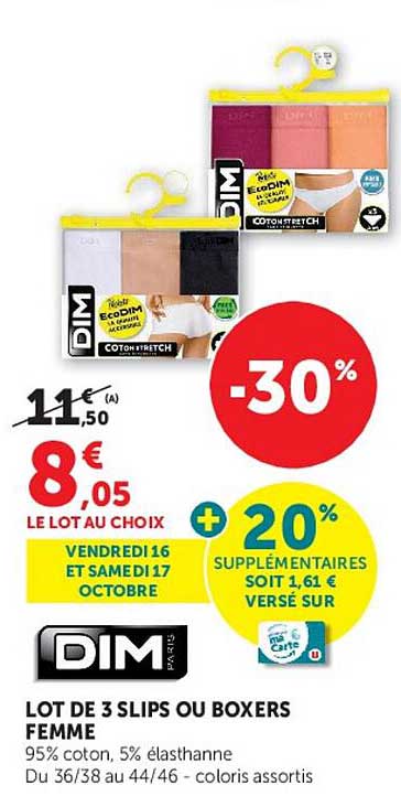 LOT DE 3 SLIPS OU BOXERS FEMME
