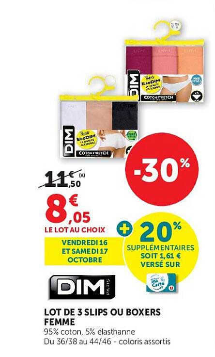 LOT DE 3 SLIPS OU BOXERS FEMME