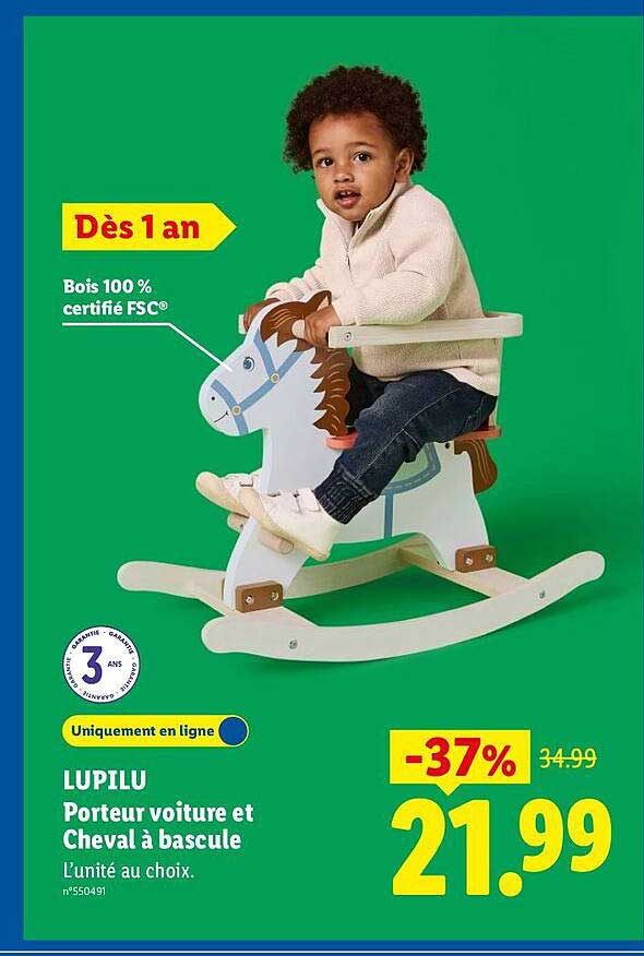 LUPILU Porteur voiture et Cheval à bascule