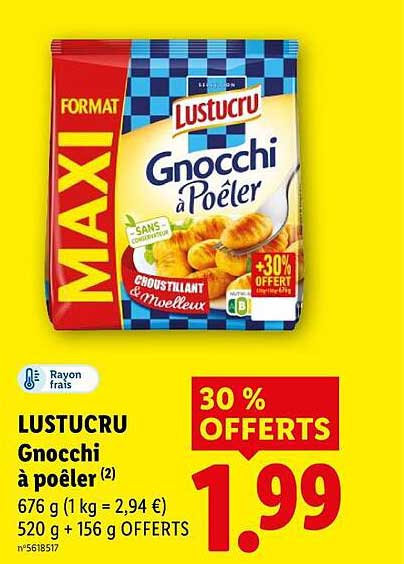 LUSTUCRU Gnocchi à poêler