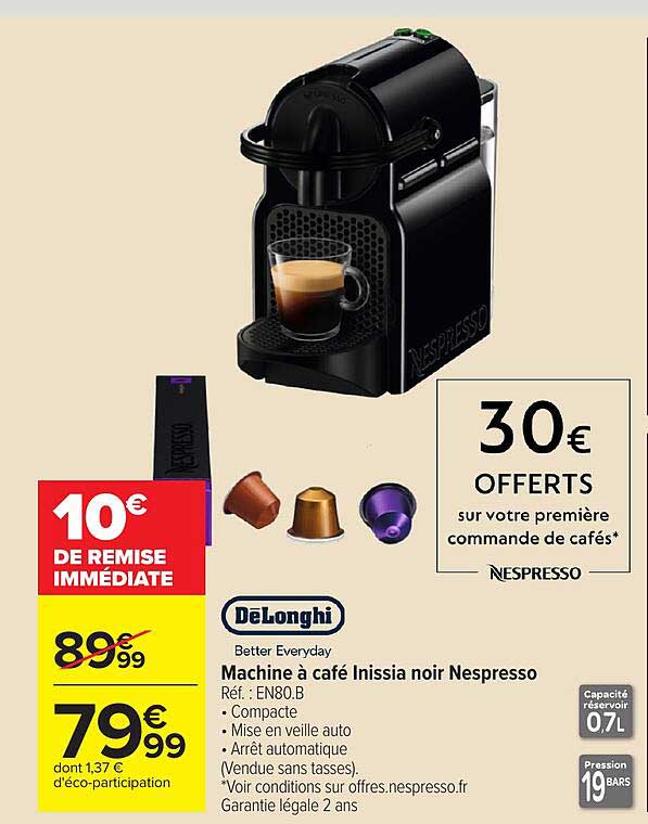 Machine à café Inissia noir Nespresso