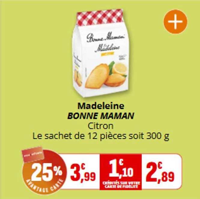 Madeleine BONNE MAMAN Citron Le sachet de 12 pièces soit 300 g