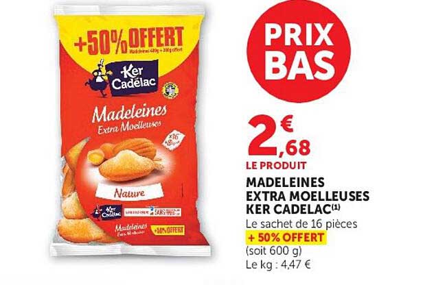 MADELEINES EXTRA MOELLEUSES KER CADELAC