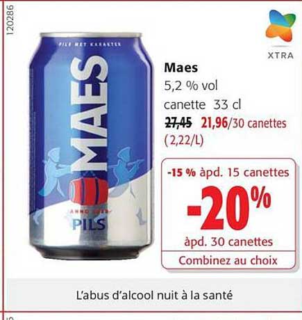 Maes 5,2 % vol canette 33 cl