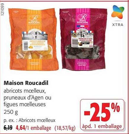Maison Roucadil abricots moelleux, pruneaux d'Agen ou figues moelleuses 250 g
