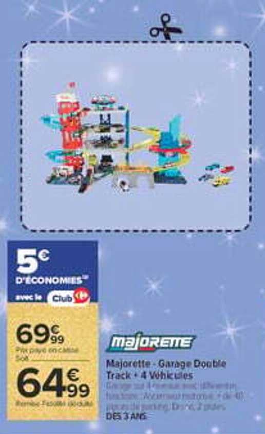 Majorette - Garage Double Track + 4 véhicules