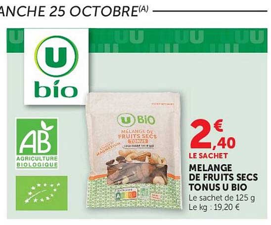 MÉLANGE DE FRUITS SECS TONUS BIO