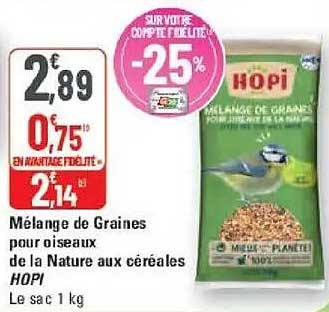Mélange de Graines pour oiseaux de la Nature aux céréales HOPI