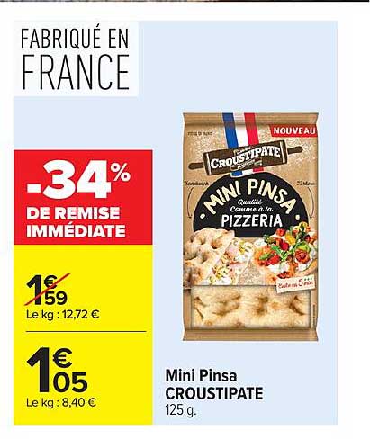 Mini Pinsa CROUSTIPATE 125 g.