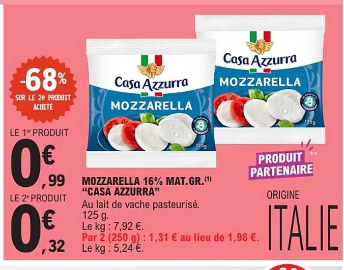 MOZZARELLA 16% MAT.GR. "CASA AZZURRA"