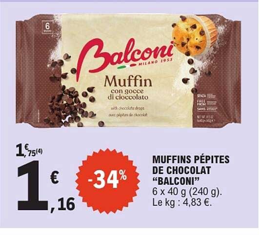 MUFFINS PÉPITES DE CHOCOLAT “BALCONI”