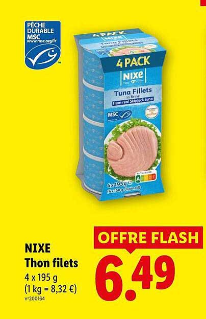 NIXE Thon filets 4 x 195 g