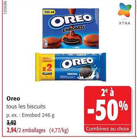 Oreo tous les biscuits p. ex. : Enrobed 246 g