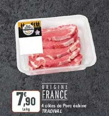 ORIGINE FRANCE 4 côtes de Porc échine TRADIVAL