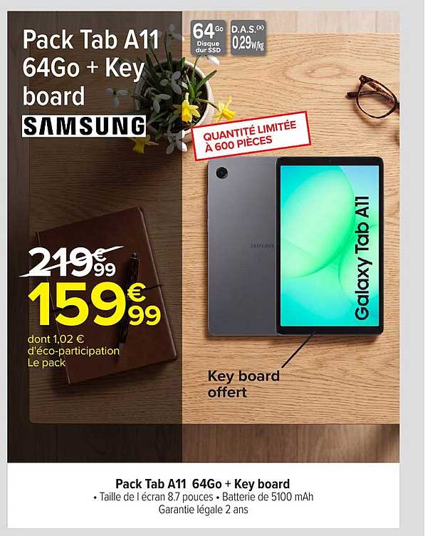 Pack Tab A11 64Go + Key board SAMSUNG